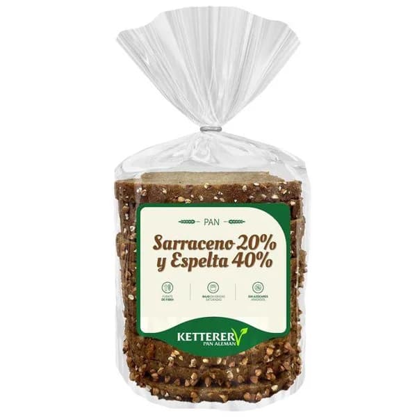 Pan con sarraceno 20% y espelta 40%, paquete 450 g - 0.45 kg - Imagen del producto en Findit