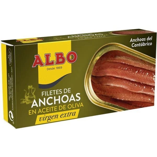 Anchoa en aceite de oliva virgen ALBO, lata 48 g - 0.05 kg - Imagen del producto en Findit