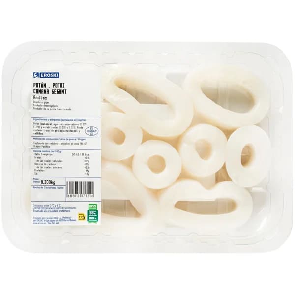 Anillas de potón, bandeja 300 g - 0.3 kg - Imagen del producto en Findit