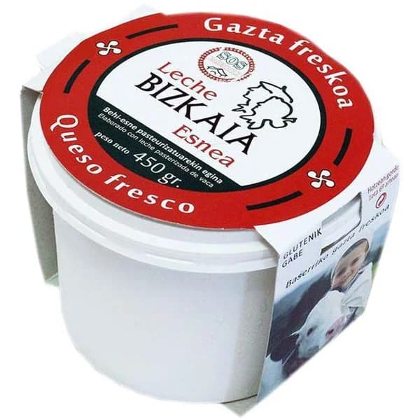 Queso fresco BIZKAI ESNEA, tarrina 450 g - 0.45 kg - Imagen del producto en Findit