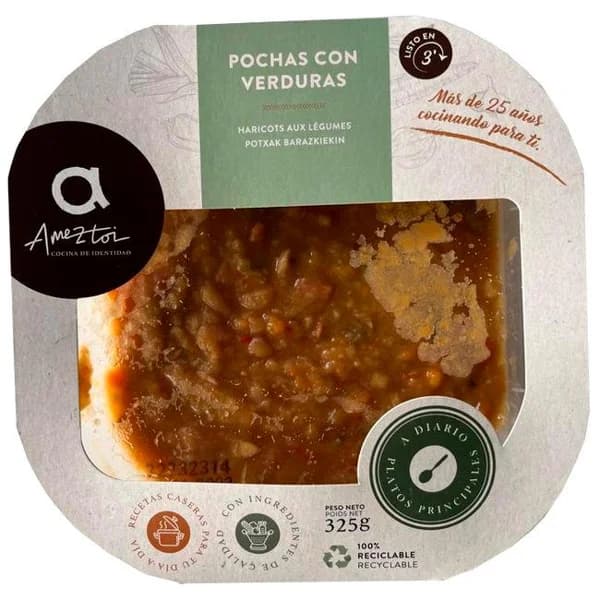 Pochas con verduras AMEZTOI, bandeja 400 g - 0.4 kg - Imagen del producto en Findit