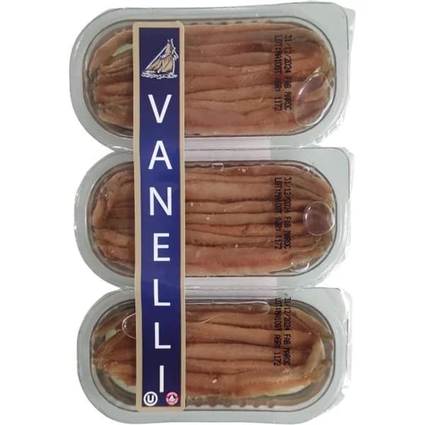 Anchoas 120/75 VANELLI, pack 3x40 g - 0.12 kg - Imagen del producto en Findit