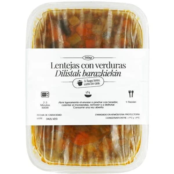 Lentejas con verduras COCINA MAGUI, bandeja 300 g - 0.3 kg - Imagen del producto en Findit