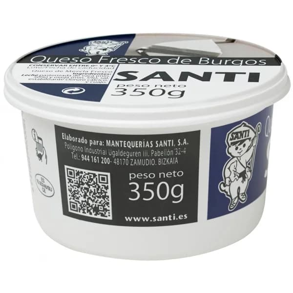 Queso de Burgos SANTI, tarrina 350 g - 0.35 kg - Imagen del producto en Findit