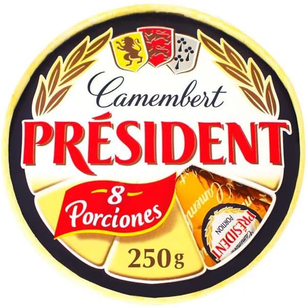 Queso Camembert PRESIDENT, porciones, caja 250 g - 0.25 kg - Imagen del producto en Findit