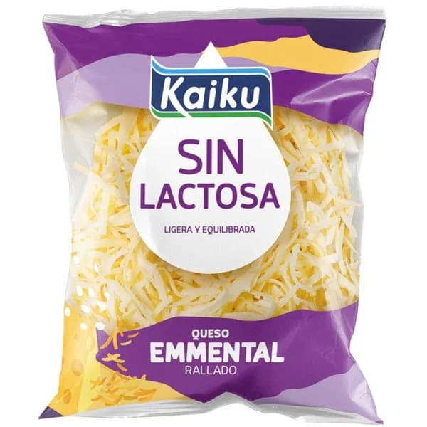 Queso rallado Emmental sin lactosa KAIKU, bolsa 100 g - 0.1 kg - Imagen del producto en Findit