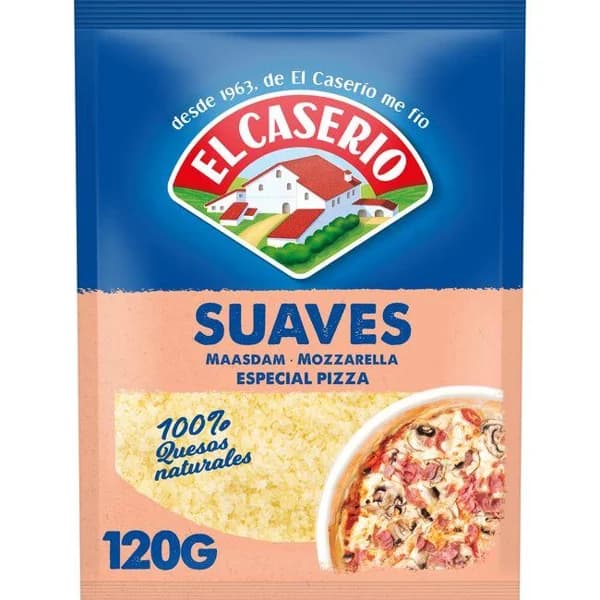 Queso rallado suave EL CASERIO, bolsa 120 g - 0.12 kg - Imagen del producto en Findit