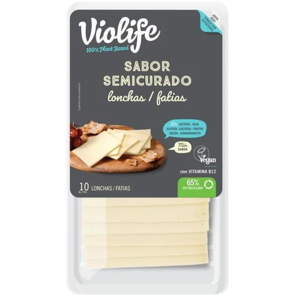 Lonchas veganas sabor semicurado VIOLIFE, bandeja 200 g - 1 ud - Imagen del producto en Findit