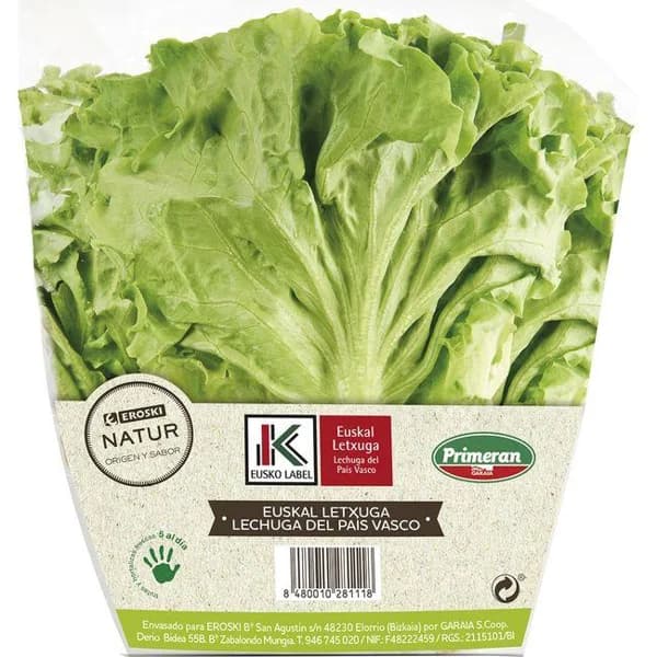Lechuga batavia EUSKO LABEL EROSKI NATUR, bolsa 250 g - 0.25 kg - Imagen del producto en Findit