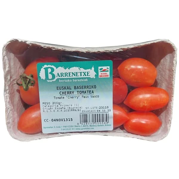 Tomate Cherry EUSKAL BASERRI, bandeja 200 g - 0.2 kg - Imagen del producto en Findit