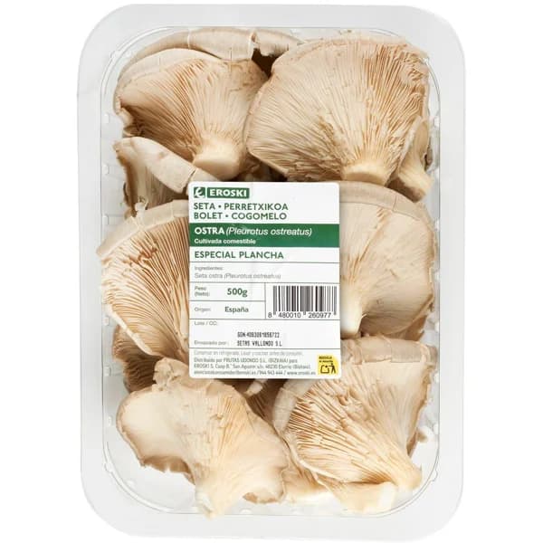 Seta para plancha EROSKI, bandeja 500 g - 0.5 kg - Imagen del producto en Findit