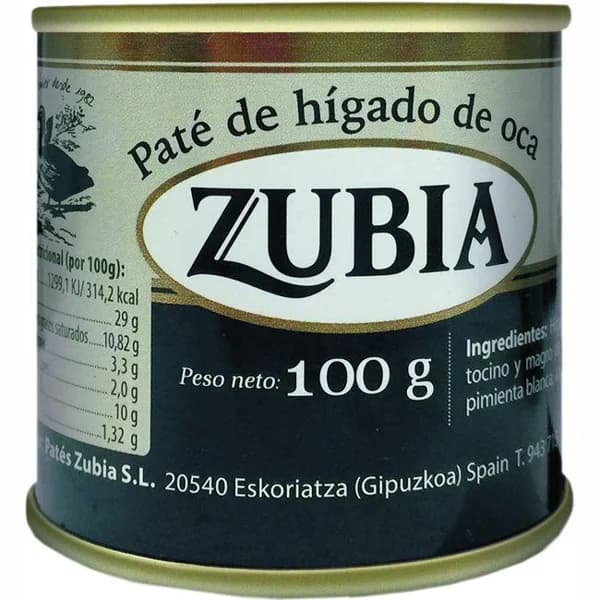 Paté de oca ZUBIA, lata 100 g - 0.1 kg - Imagen del producto en Findit