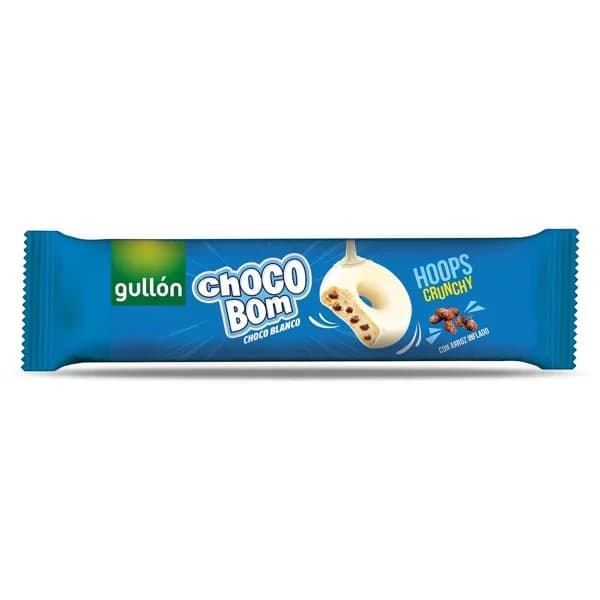 Roscos de galleta con chocolate blanco chocobom Gullón bolsa 128 g - 0.13 kg - Imagen del producto en Findit
