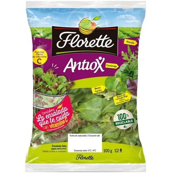 Ensalada Antiox FLORETTE, bolsa 100 g - 0.1 kg - Imagen del producto en Findit