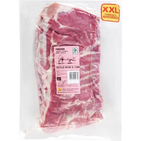 Costilla de cerdo entera al vacío XXL EROSKI, bolsa aprox. 1.7 kg - 1 ud - Imagen del producto en Findit
