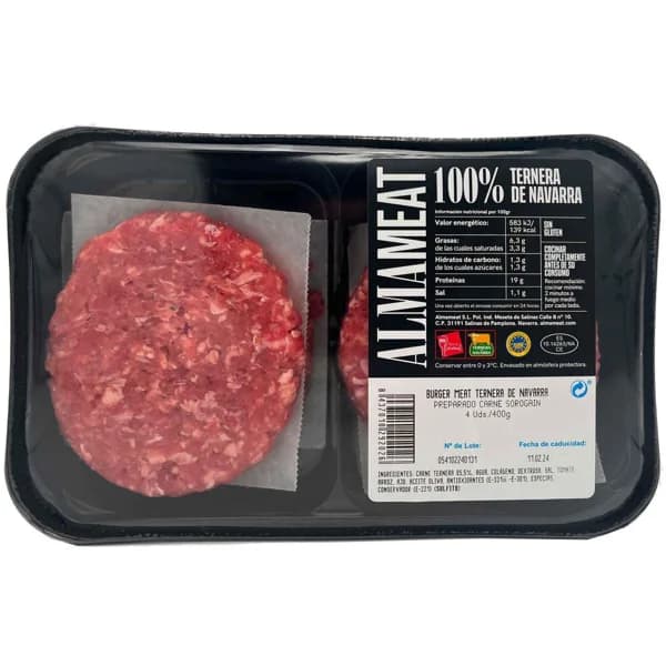 Hamburguesa de ternera Navarra SOROGAIN, 4 unid., bandeja 400 g - 1 ud - Imagen del producto en Findit