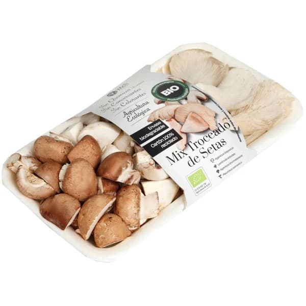 Troceado de setas ecológicas, bandeja 250 g - 0.25 kg - Imagen del producto en Findit