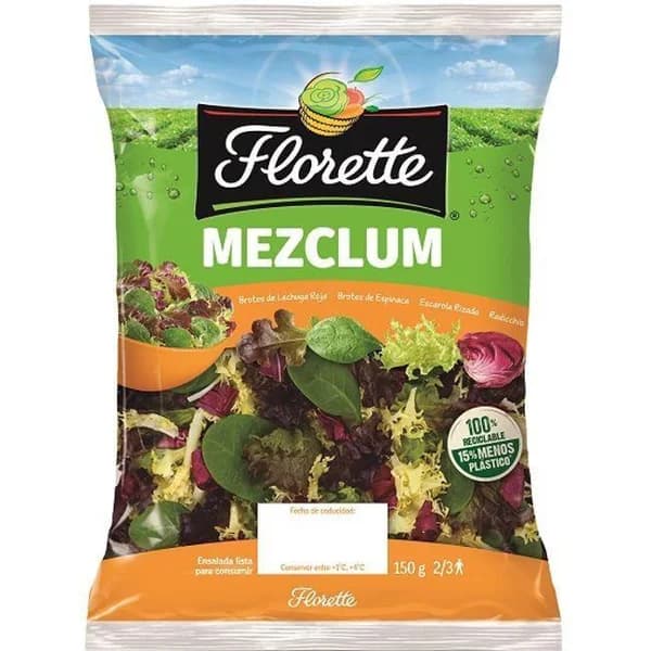 Ensalada Mezclum FLORETTE, bolsa 150 g - 0.15 kg - Imagen del producto en Findit