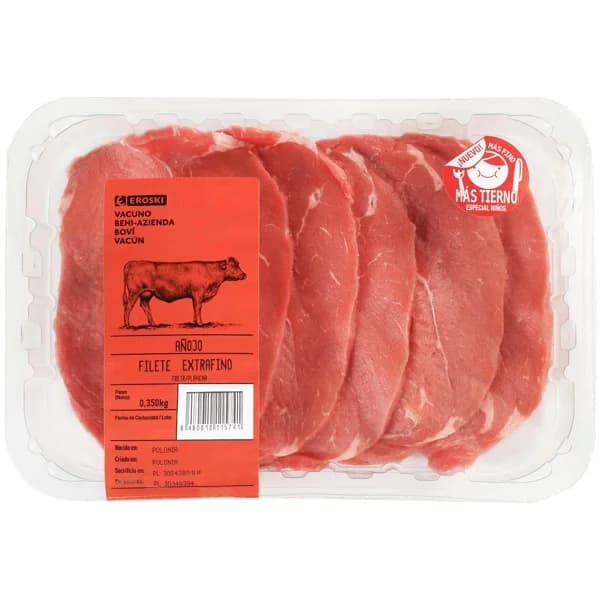Filete de babilla extrafino de añojo, bandeja 350 g - 0.35 kg - Imagen del producto en Findit