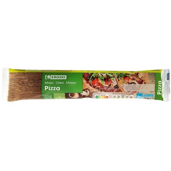Masa de pizza EROSKI, paquete 260 g - 0.26 kg - Imagen del producto en Findit