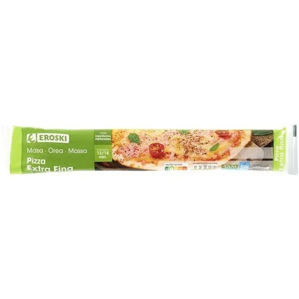 Masa pizza extrafina EROSKI, paquete 280 g - 0.28 kg - Imagen del producto en Findit