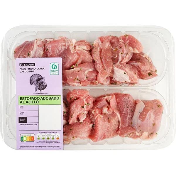 Estofado de pavo al ajillo EROSKI, bandeja aprox. 400 g - 1 ud - Imagen del producto en Findit
