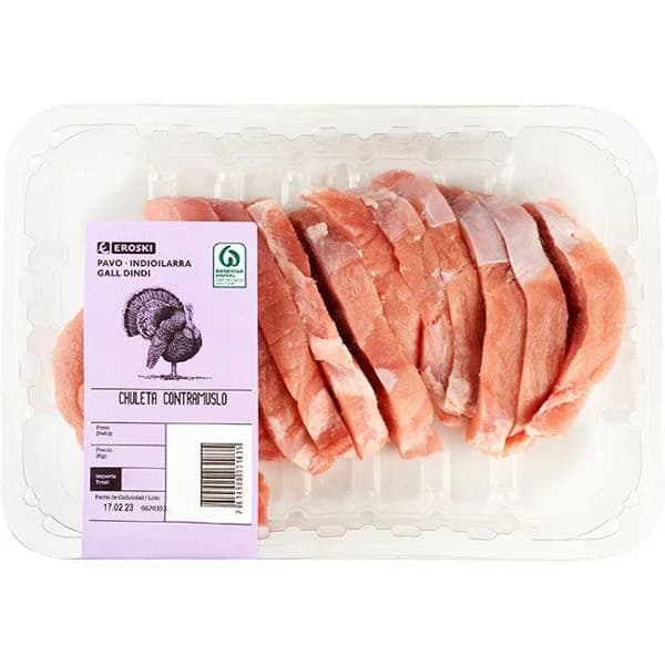 Chuleta de contramuslos de pavo EROSKI, bandeja al peso aprox. 340 g - 1 ud - Imagen del producto en Findit