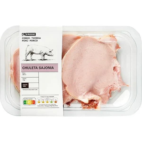 Chuleta de Sajonia EROSKI, bandeja aprox. 500 g - 1 ud - Imagen del producto en Findit