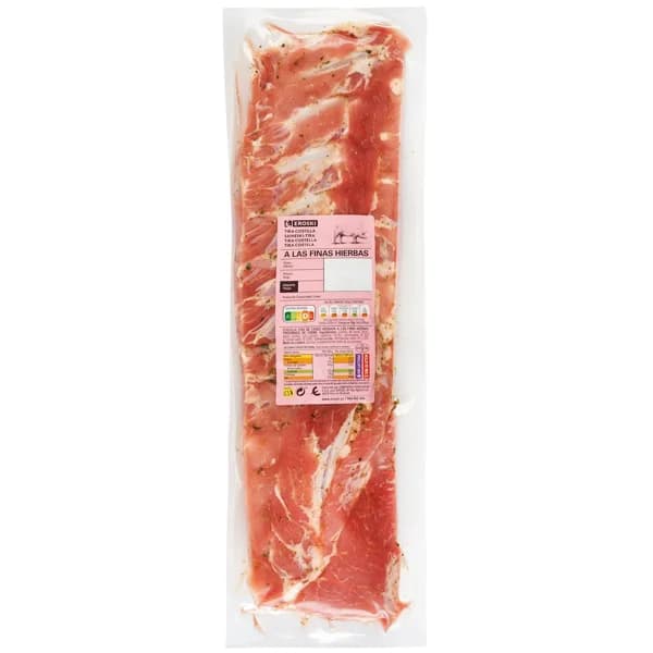 Tira costilla de cerdo sabor finas hierbas EROSKI, sobre aprox. 1 kg - 1 kg - Imagen del producto en Findit