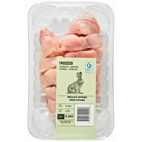 Muslos de conejo EROSKI, bandeja aprox. 440 g - 1 ud - Imagen del producto en Findit
