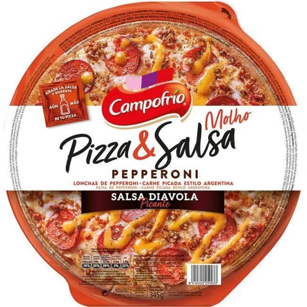 Pizza&Salsa pepperoni picante CAMPOFRÍO, 1 ud, 345 g - 1 ud - Imagen del producto en Findit