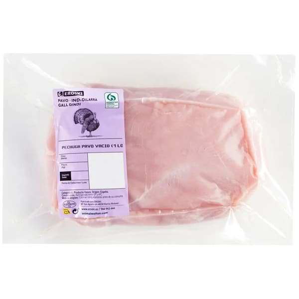 Media pechuga de pavo al vacío EROSKI, bandeja aprox. 800 g - 1 ud - Imagen del producto en Findit