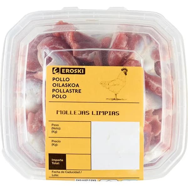 Mollejas limpias de pollo EROSKI, bandeja aprox. 350 g - 1 ud - Imagen del producto en Findit