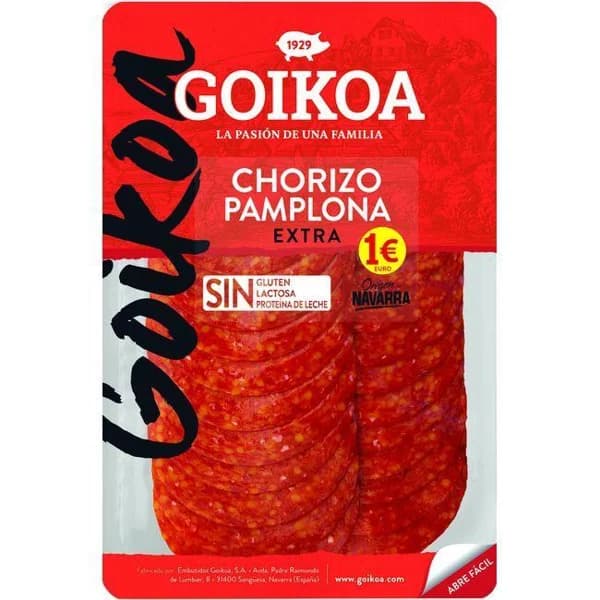 Chorizo Pamplona GOIKOA, bandeja 70 g - 1 ud - Imagen del producto en Findit