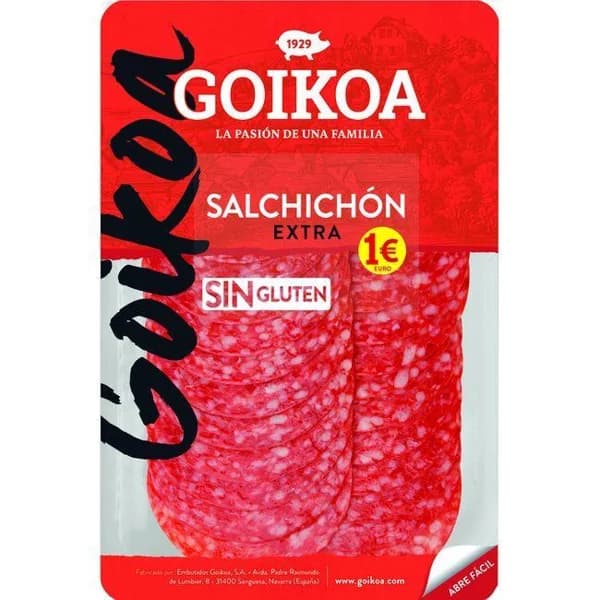 Salchichón extra GOIKOA, bandeja 70 g - 1 ud - Imagen del producto en Findit