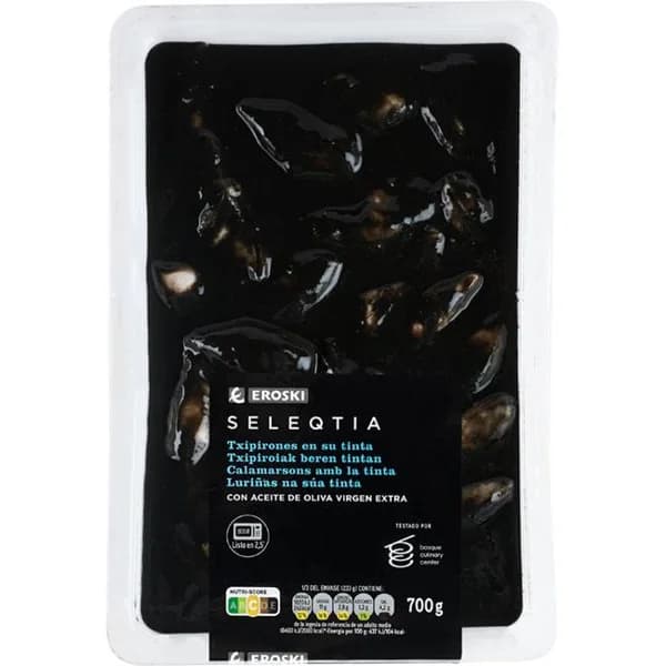 Chipirones en su tinta SELEQTIA, bandeja 700 g - 0.7 kg - Imagen del producto en Findit