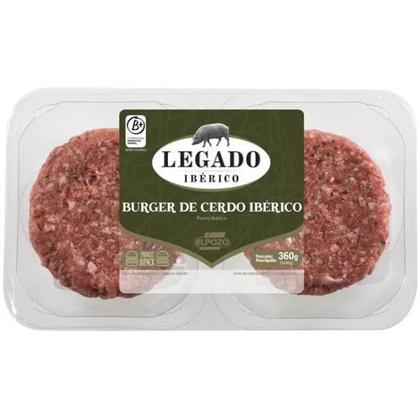 Burger de cerdo ibérico ELPOZO, bandeja 360 g - 1 ud - Imagen del producto en Findit