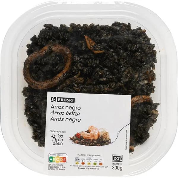 Arroz negro EROSKI, bandeja 300 g - 0.3 kg - Imagen del producto en Findit