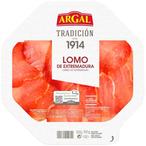 Plato de lomo curado ARGAL, bandeja 100 g - 0.1 kg - Imagen del producto en Findit