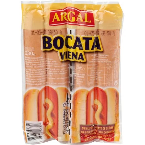 Salchichas bocata Viena ARGAL, sobre 230 g - 0.23 kg - Imagen del producto en Findit