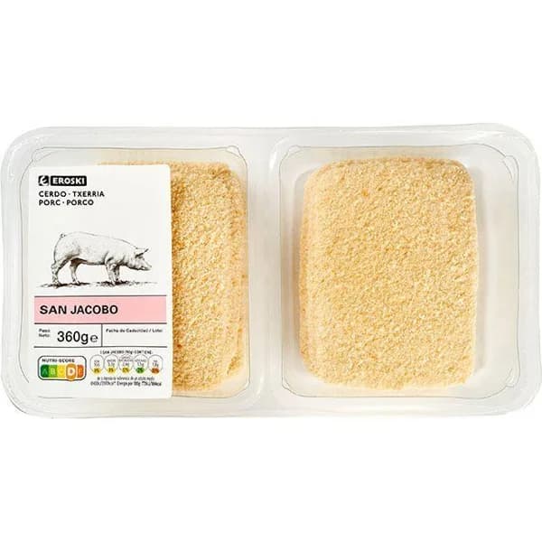 San Jacobo de cerdo EROSKI, bandeja 360 g - 1 ud - Imagen del producto en Findit