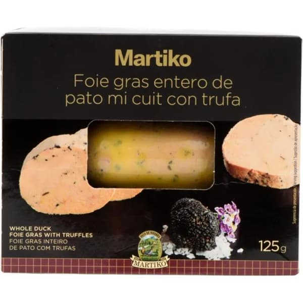 Foie gras entero de pato Micuit con trufa MARTIKO, blister 125 g - 1 ud - Imagen del producto en Findit