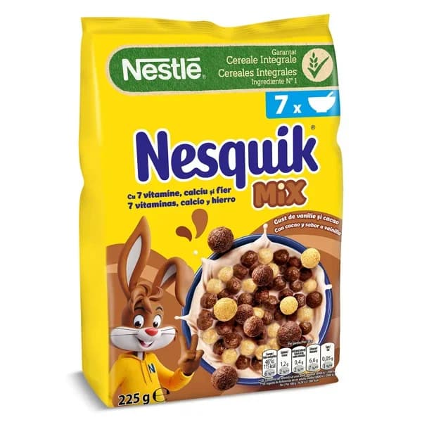Cereales integrales con chocolate y vainilla mix Nesquik bolsa 225 g - 0.23 kg - Imagen del producto en Findit
