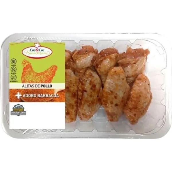 Alas de pollo adobadas barbacoa COC&COC, bandeja 500 g - 1 ud - Imagen del producto en Findit