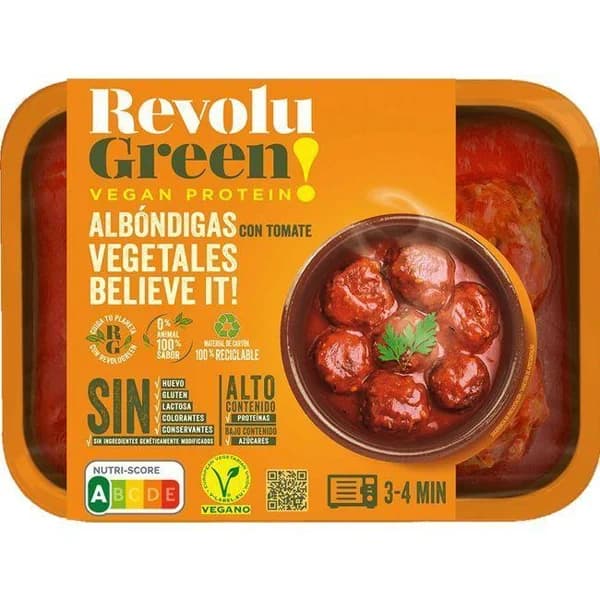 Albóndigas con tomate REVOLU GREEN, bandeja 250 g - 1 ud - Imagen del producto en Findit