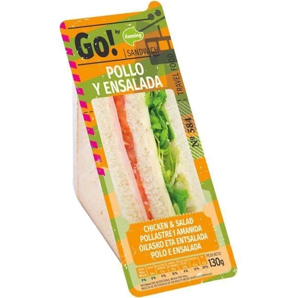Sandwich basic de pollo y cheddar ÑAMING, 1 ud, 130 g - 1 ud - Imagen del producto en Findit