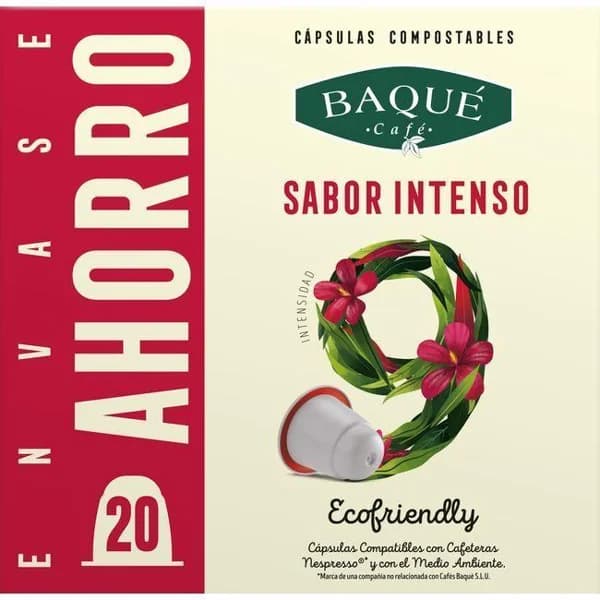 Café intenso compatible Nespresso BAQUÉ, caja 20 uds - 20 ud - Imagen del producto en Findit