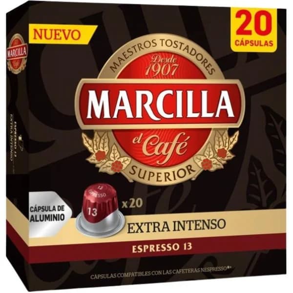 Café extra intenso compatible Nespresso MARCILLA, caja 20 uds - 20 ud - Imagen del producto en Findit