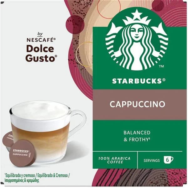 Café Cappuccino compatible Dolce Gusto STARBUCKS, caja 12 uds - 12 ud - Imagen del producto en Findit