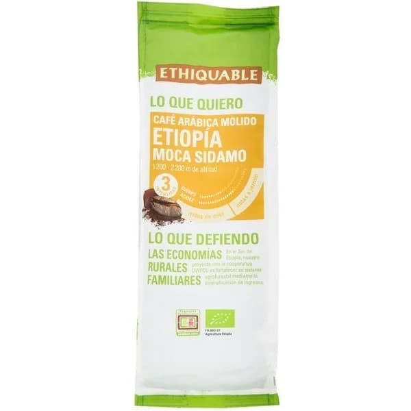 Café molido de Etiopía moka bio ETHIQUABLE, paquete 250 g - 0.25 kg - Imagen del producto en Findit